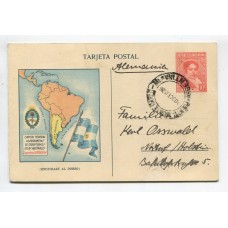 ARGENTINA ENTERO POSTAL GJ TAR-73 TARJETA POSTAL USADA U$ 30